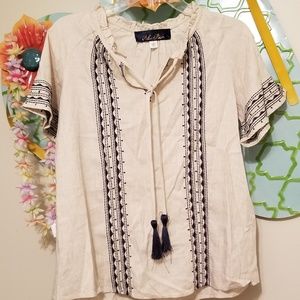 NWT francesca's Blue Rain Boho Blouse